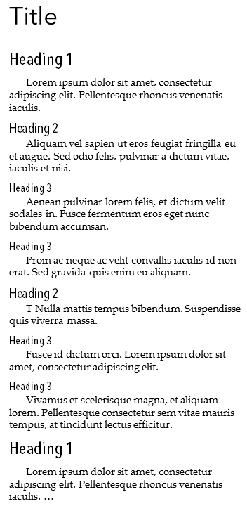 image of headings being described for author's documents