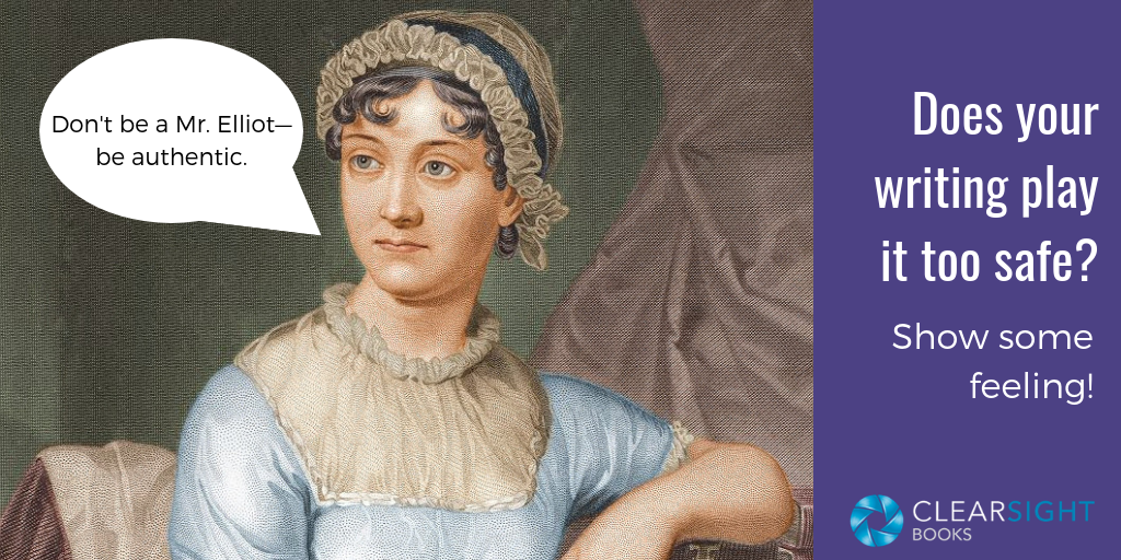 Image of Jane Austen saying "be authentic"