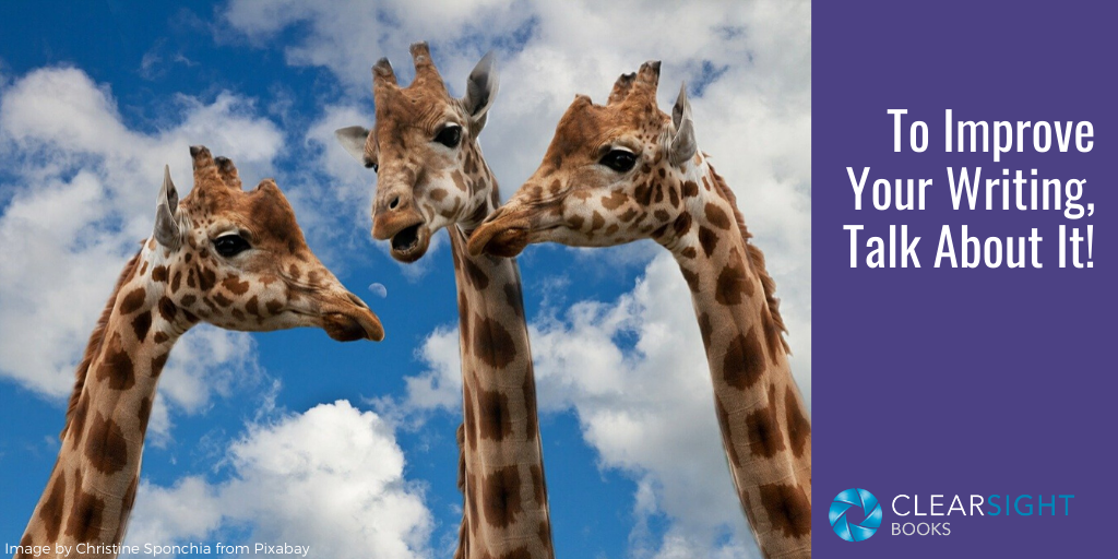 three giraffes talking--improve your writing through talking