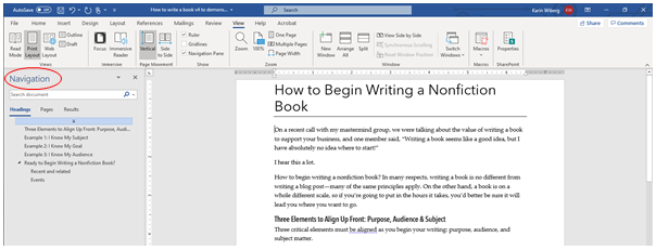 Using Navigation Pane In Word 2013 Amelawallstreet 6476