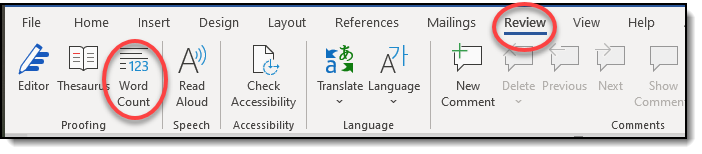 image of Word's tool bar and menus