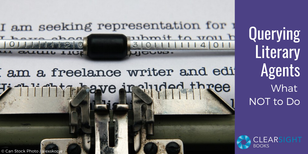 typewriter with text to query agent: "I am seeking representation..."