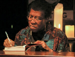 Image of Octavia Butler at a book signing