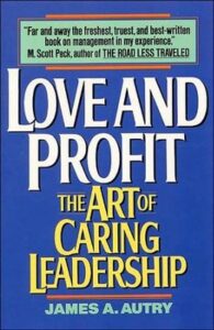 Book cover for Love and Profit by James Autry (blue with text)