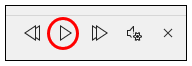 Listening controls with a red circle around the play button.