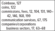 a few entries in a regular back-of-book index with "communication services, 67, 175" all on one line